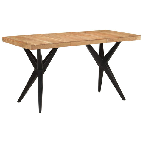 vidaXL Dining Table Black 140x70x76 cm Solid Wood Acacia