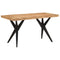 vidaXL Dining Table Black 140x70x76 cm Solid Wood Acacia
