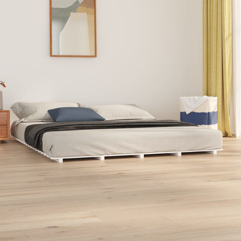 vidaXL Bed Frame without Mattress White 200x200 cm Solid Wood Pine