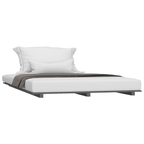 vidaXL Bed Frame without Mattress Grey 120x200 cm Solid Wood Pine