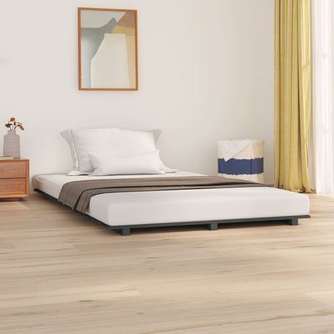 vidaXL Bed Frame without Mattress Grey 120x200 cm Solid Wood Pine