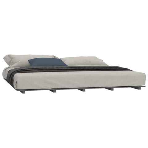 vidaXL Bed Frame without Mattress Grey 180x200 cm Super King Solid Wood Pine