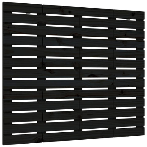 vidaXL Wall Headboard Black 126x3x91.5 cm Solid Wood Pine