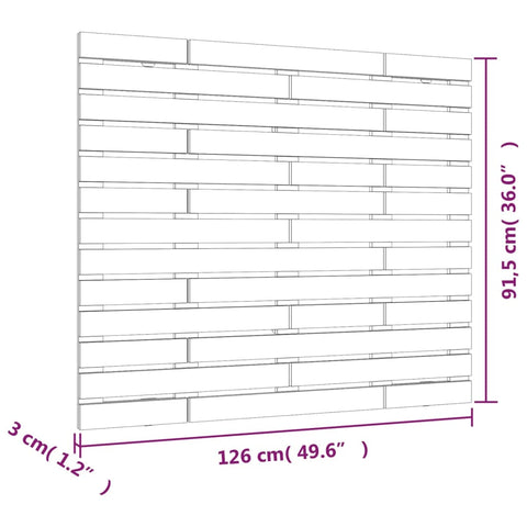 vidaXL Wall Headboard Black 126x3x91.5 cm Solid Wood Pine