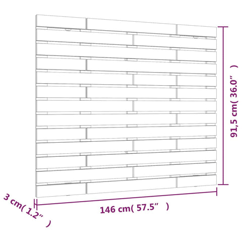 vidaXL Wall Headboard Honey Brown 146x3x91.5 cm Solid Wood Pine