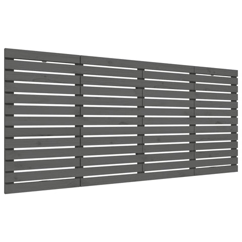 vidaXL Wall Headboard Grey 166x3x91.5 cm Solid Wood Pine