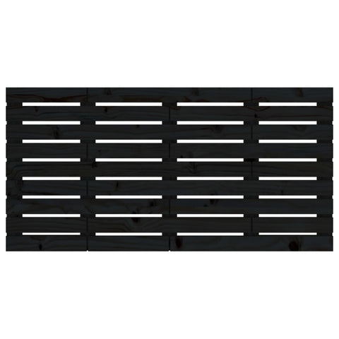vidaXL Wall Headboard Black 146x3x63 cm Solid Wood Pine