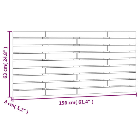 vidaXL Wall Headboard White 156x3x63 cm Solid Wood Pine