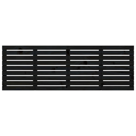 vidaXL Wall Headboard Black 166x3x63 cm Solid Wood Pine