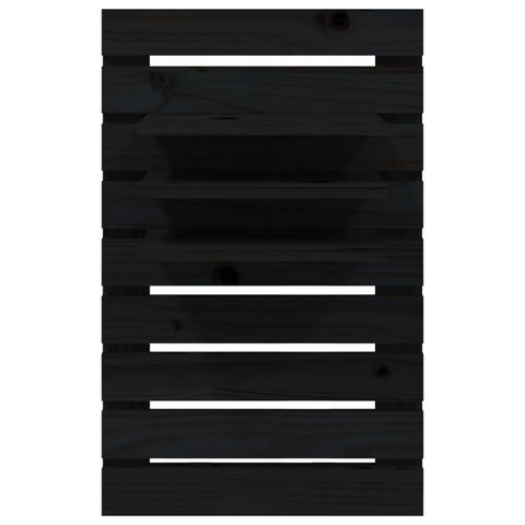 vidaXL Wall-mounted Bedside Shelves 2 pcs Black Solid Wood Pine