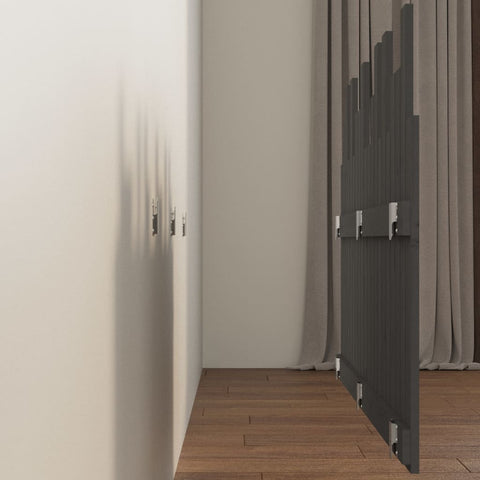 vidaXL Wall Headboard Grey 127.5x3x80 cm Solid Wood Pine