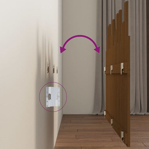 vidaXL Wall Headboard Honey Brown 127.5x3x80 cm Solid Wood Pine