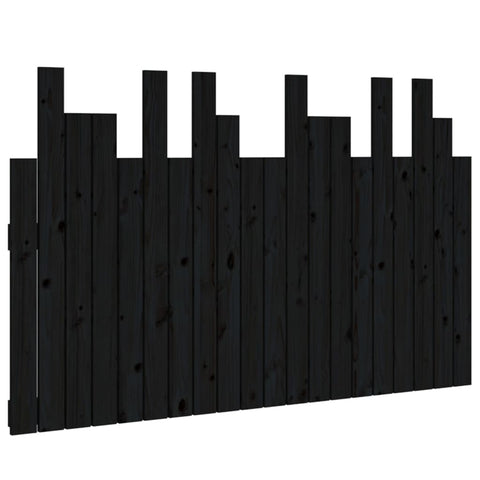 vidaXL Wall Headboard Black 127.5x3x80 cm Solid Wood Pine
