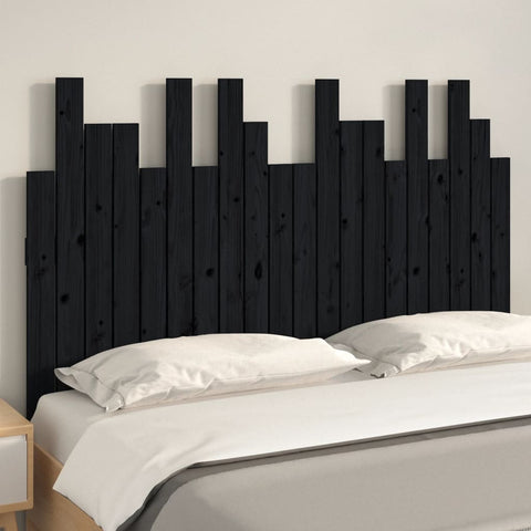 vidaXL Wall Headboard Black 127.5x3x80 cm Solid Wood Pine