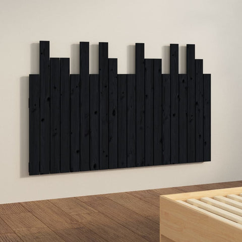 vidaXL Wall Headboard Black 127.5x3x80 cm Solid Wood Pine