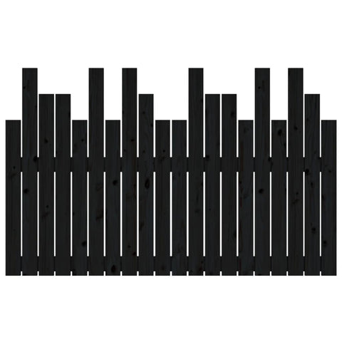 vidaXL Wall Headboard Black 127.5x3x80 cm Solid Wood Pine