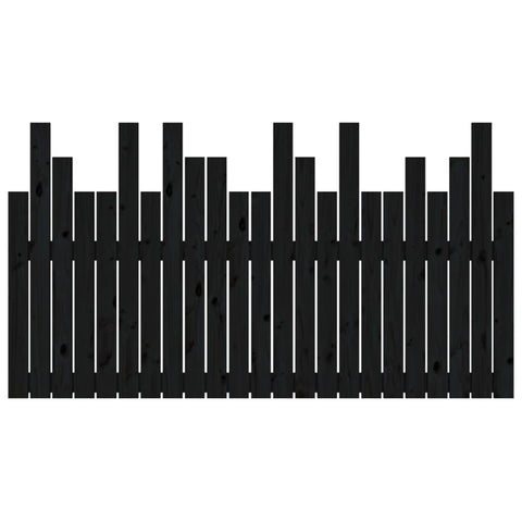 vidaXL Wall Headboard Black 146.5x3x80 cm Solid Wood Pine