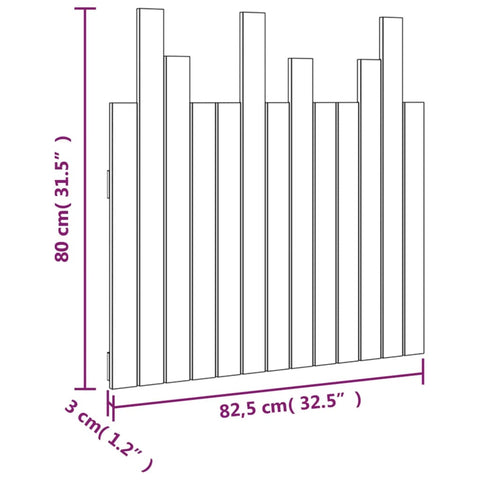 vidaXL Wall Headboard 82.5x3x80 cm Solid Wood Pine