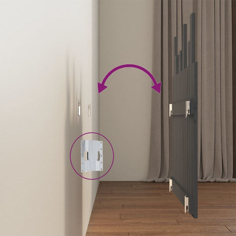 vidaXL Wall Headboard Grey 82.5x3x80 cm Solid Wood Pine