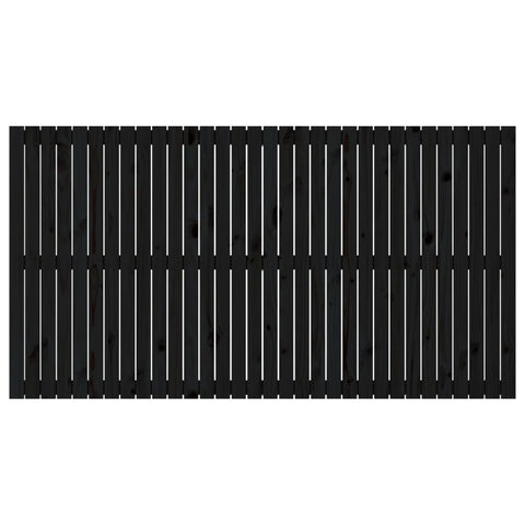 vidaXL Wall Headboard Black 204x3x110 cm Solid Wood Pine