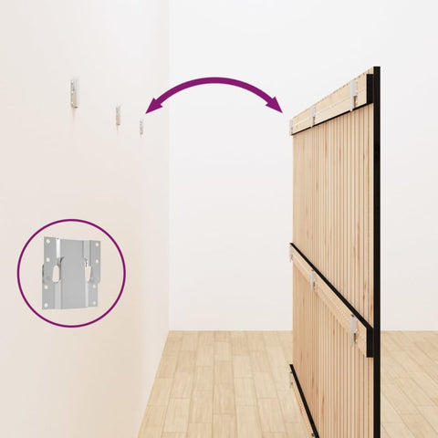 vidaXL Wall Headboard Black 204x3x110 cm Solid Wood Pine