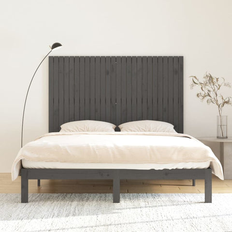 vidaXL Wall Headboard Grey 166x3x110 cm Solid Wood Pine