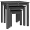 vidaXL Nesting Tables 3 pcs Grey Solid Wood Pine