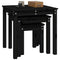 vidaXL Nesting Tables 3 pcs Black Solid Wood Pine