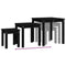 vidaXL Nesting Tables 3 pcs Black Solid Wood Pine