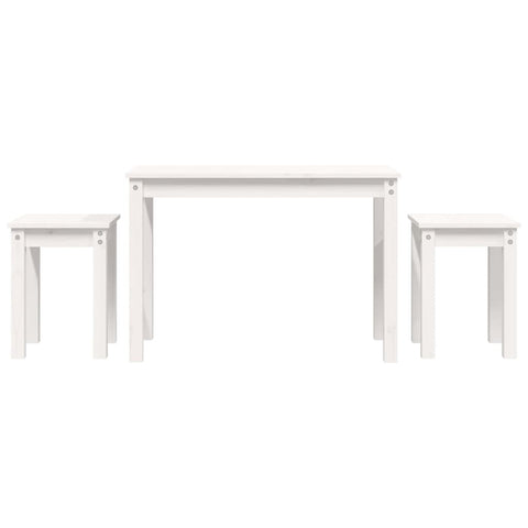 vidaXL Nesting Tables 3 pcs White Solid Wood Pine