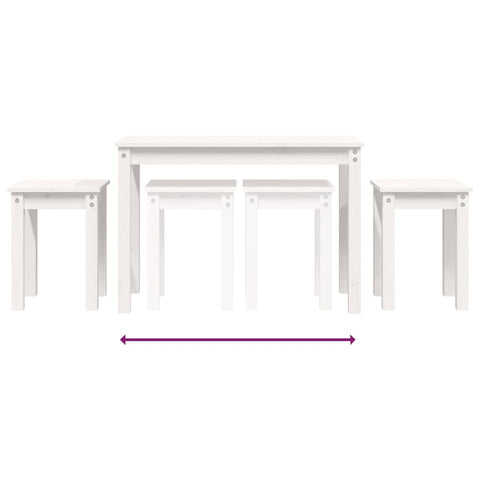 vidaXL Nesting Tables 3 pcs White Solid Wood Pine