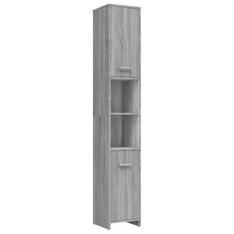 vidaXL 4 Piece Bathroom Furniture Set Grey Sonoma Engineered Wood