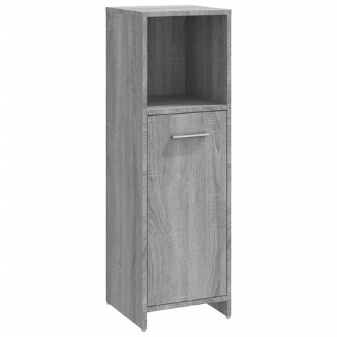 vidaXL 4 Piece Bathroom Furniture Set Grey Sonoma Engineered Wood