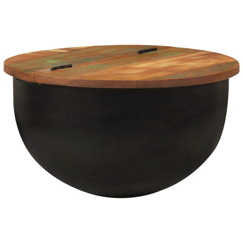 vidaXL Coffee Table Black 50x27 cm Solid Wood Reclaimed