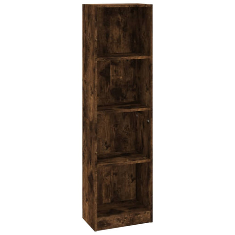 vidaXL 4-Tier Book Cabinet Smoked Oak 40x24x143 cm Engineered Wood