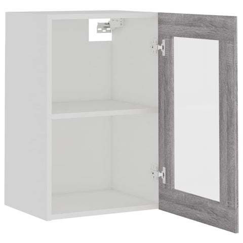 vidaXL Hanging Glass Cabinet Lyon Grey Sonoma 40x31x60 cm Engineered Wood