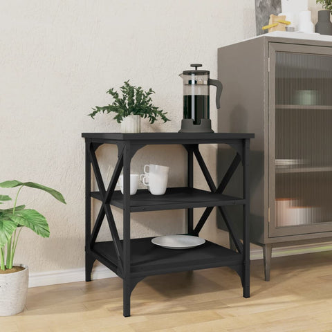 vidaXL Side Table Black 40x42x50 cm Engineered Wood