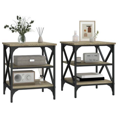 vidaXL Side Tables 2 pcs Sonoma Oak 40x42x50 cm Engineered Wood