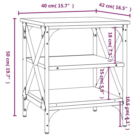 vidaXL Side Tables 2 pcs Sonoma Oak 40x42x50 cm Engineered Wood