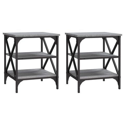 vidaXL Side Tables 2 pcs Grey Sonoma 40x42x50 cm Engineered Wood