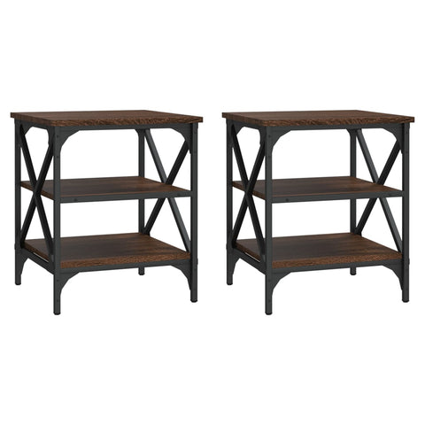 vidaXL Side Tables 2 pcs Brown Oak 40x42x50 cm Engineered Wood