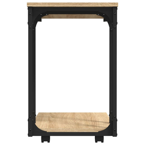 vidaXL Side Table with Wheels Sonoma Oak 50x35x55.5cm Engineered Wood