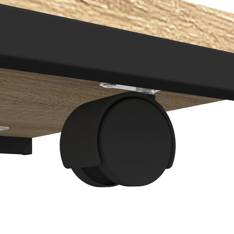 vidaXL Side Table with Wheels Sonoma Oak 50x35x55.5cm Engineered Wood