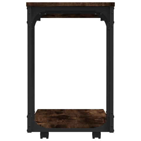 vidaXL Side Table with Wheels Smoked Oak 50x35x55.5cm Engineered Wood