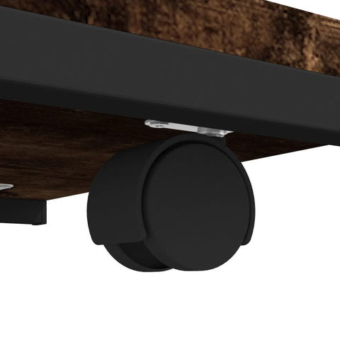 vidaXL Side Table with Wheels Smoked Oak 50x35x55.5cm Engineered Wood