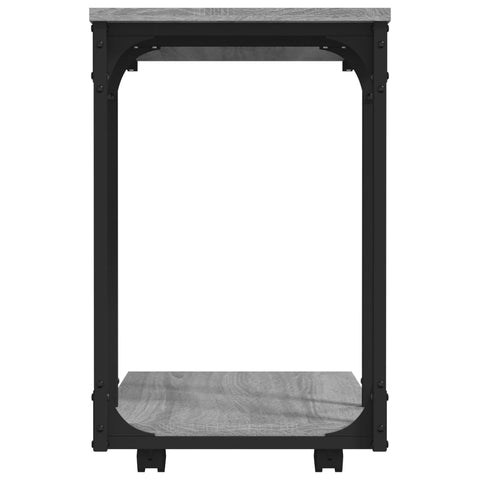 vidaXL Side Table with Wheels Grey Sonoma 50x35x55.5cm Engineered Wood