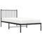 vidaXL Metal Bed Frame without Mattress with Headboard Black 90x200cm