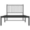 vidaXL Metal Bed Frame without Mattress with Headboard Black 90x200cm