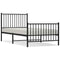 vidaXL Metal Bed Frame without Mattress with Footboard Black 90x190cm
