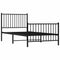 vidaXL Metal Bed Frame without Mattress with Footboard Black 90x190cm
